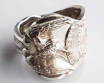 1810 /  Silver Souvenir Spoon Ring - Minnesota 1915.