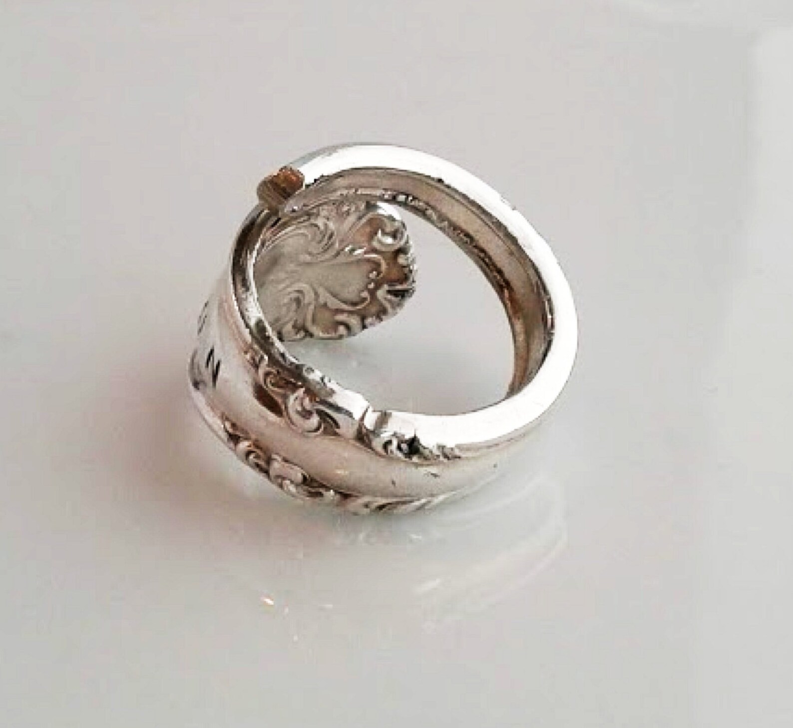 825-silver-spiral-cocktail-fork-handle-ring-etsy
