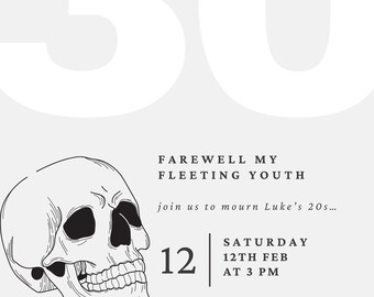 Neutral Minimal Emo Birthday Template