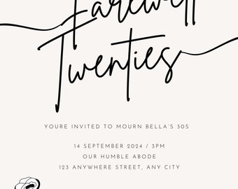 Ivory and Black Farewell 20s Template