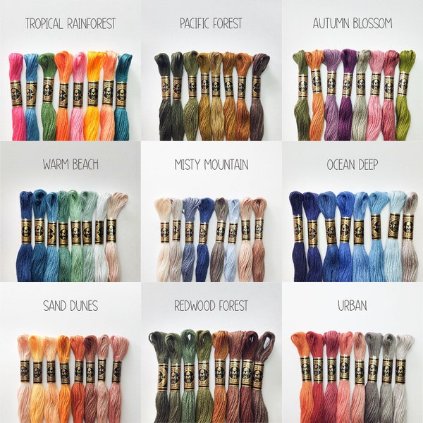 DMC Floss Bundle | Floss Color Palette | DMC Embroidery Thread | Embroidery Thread Bundle | Cotton Embroidery Floss | Cross Stitch Floss