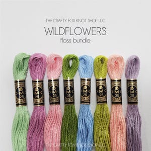 Wildflowers DMC Floss Bundle | Spring Floss Color Palette | DMC Embroidery Thread | Embroidery Thread Bundle | Cotton Embroidery Floss