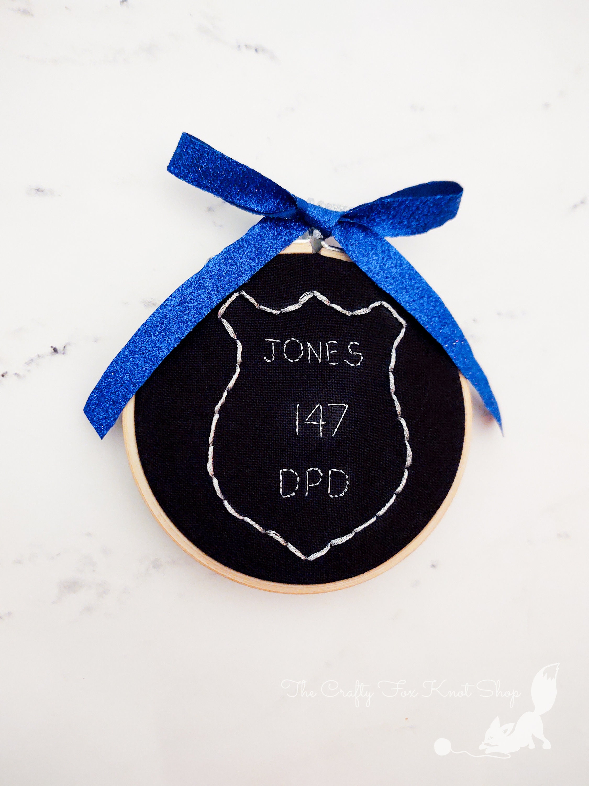 Thin Blue Line Embroidery Pattern Personalizable Police - Etsy