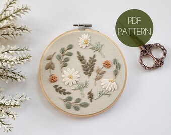 Daisy Medley Hand Embroidery Pattern | Beginner Embroidery Pattern | Modern Embroidery Pattern | Beginner PDF Pattern | Floral Beginner PDF