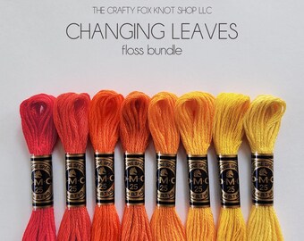Changing Leaves DMC Floss Bundle | Fall Floss Color Palette | DMC Embroidery Thread | Embroidery Thread Bundle | Cotton Embroidery Floss