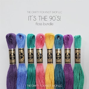 It&#39;s the 90&#39;s! DMC Floss Bundle | Throwback Floss Color Palette | DMC Embroidery Thread | Embroidery Thread Bundle | Cotton Embroidery Floss