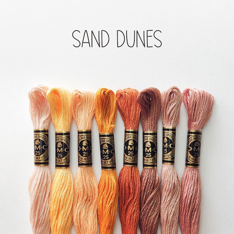 DMC Floss Bundle Floss Color Palette DMC Embroidery Thread Embroidery Thread Bundle Cotton Embroidery Floss Cross Stitch Floss Sand Dunes