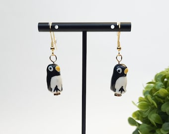 Pendientes de pingüino - Pendientes de invierno - Joyas - Accesorios - Pendientes de animales - Colgante de pingüino - Regalo para ella