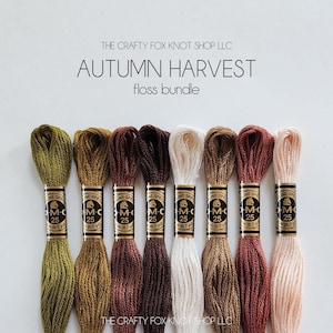 Autumn Harvest DMC Floss Bundle | Fall Floss Color Palette | DMC Embroidery Thread | Embroidery Thread Bundle | Cotton Embroidery Floss