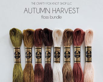 Autumn Harvest DMC Floss Bundle | Fall Floss Color Palette | DMC Embroidery Thread | Embroidery Thread Bundle | Cotton Embroidery Floss