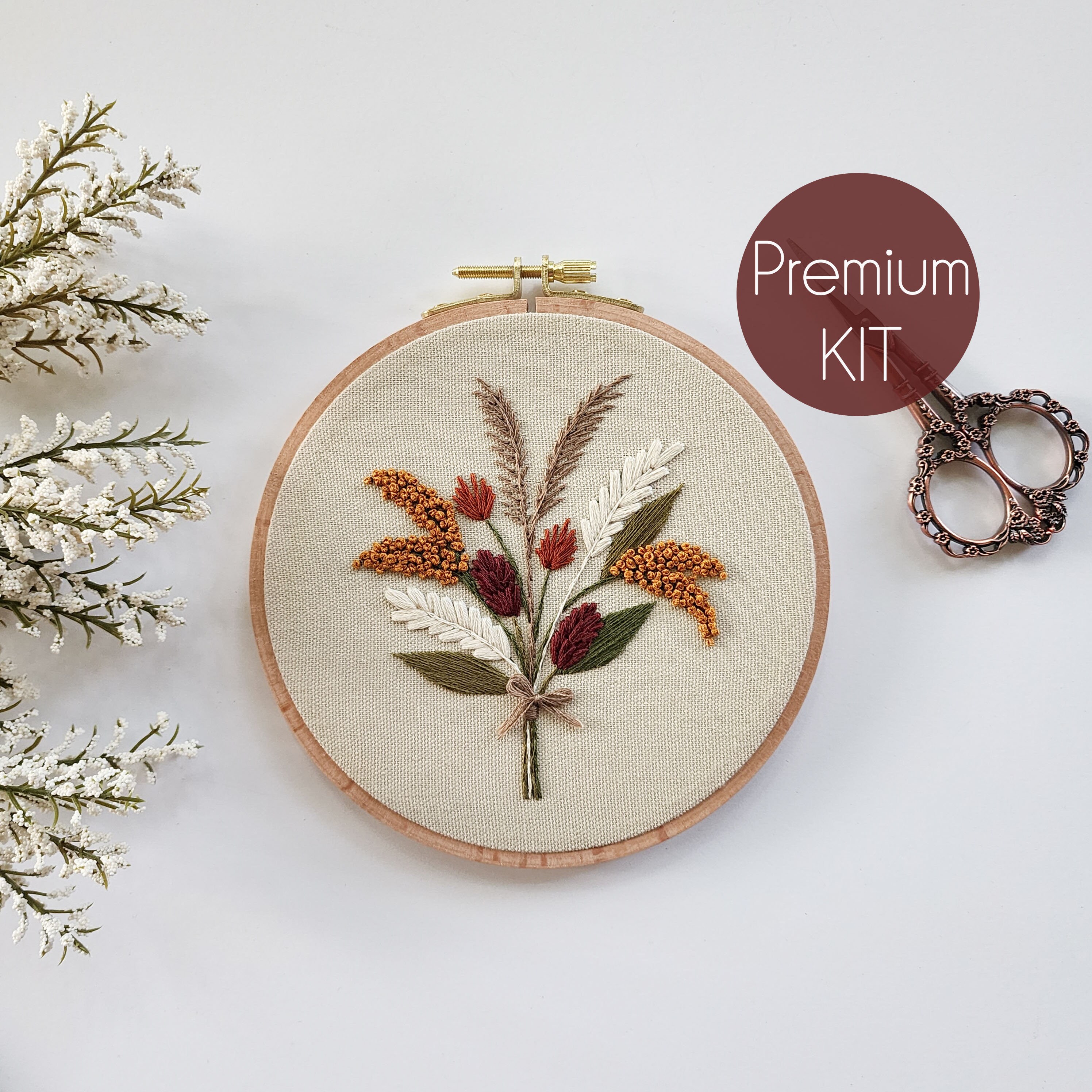 Premium Embroidery Kit Embroidery Modern needlework set Floral
