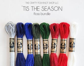 Tis The Season Christmas DMC Floss Bundle | Floss Color Palette | DMC Embroidery Thread | Embroidery Thread Bundle | Cotton Embroidery Floss