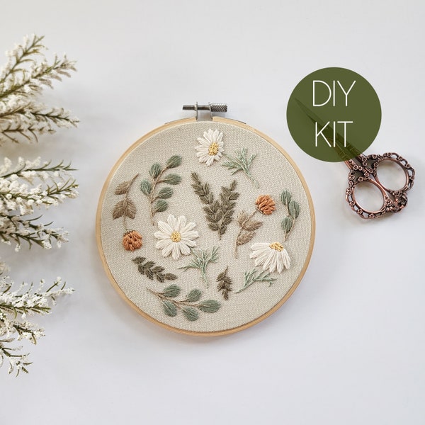 Beginner Embroidery Kit | Modern DIY Kit | Hand Embroidery Kit | Modern Floral Embroidery Kit | Gift | Modern Hand Embroidery | Craft Kit