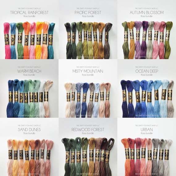 DMC Floss Bundle | Floss Color Palette | DMC Embroidery Thread Bundle | Cotton Embroidery Floss | Cross Stitch Floss | DMC Floss Pack