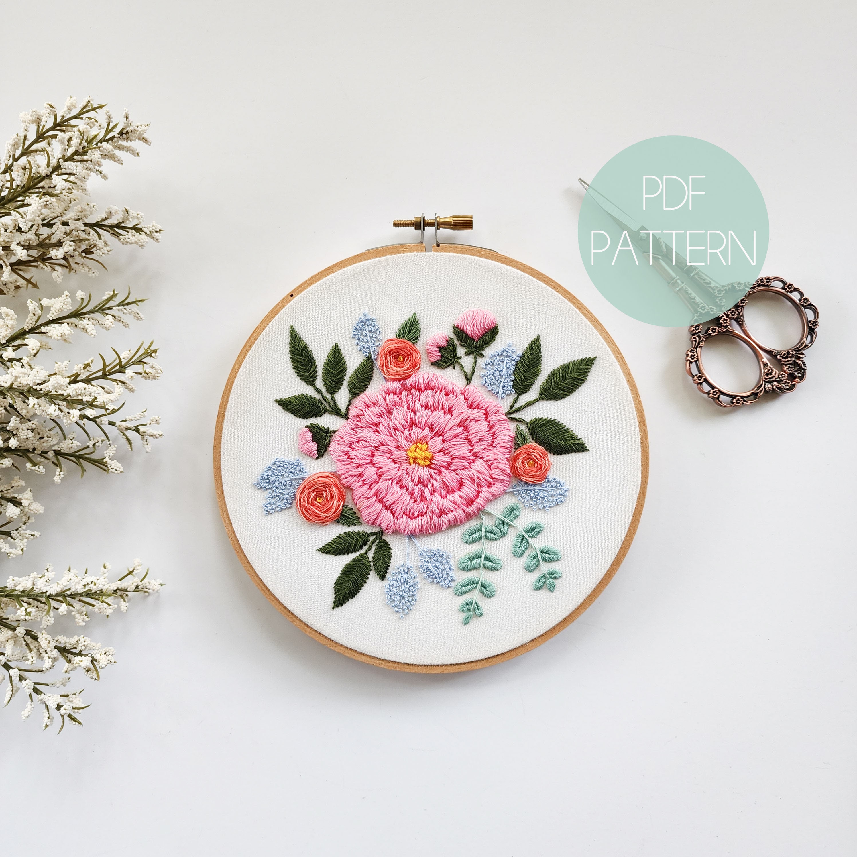 Stick and Stitch Hand Embroidery Designs Floral Botanical Succulent  Tropical Embroidery Stickers Stick and Stitch Embroidery Patches 