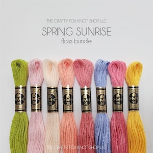 Spring Sunrise DMC Floss Bundle | Spring Floss Color Palette | DMC Embroidery Thread | Embroidery Thread Bundle | Cotton Embroidery Floss