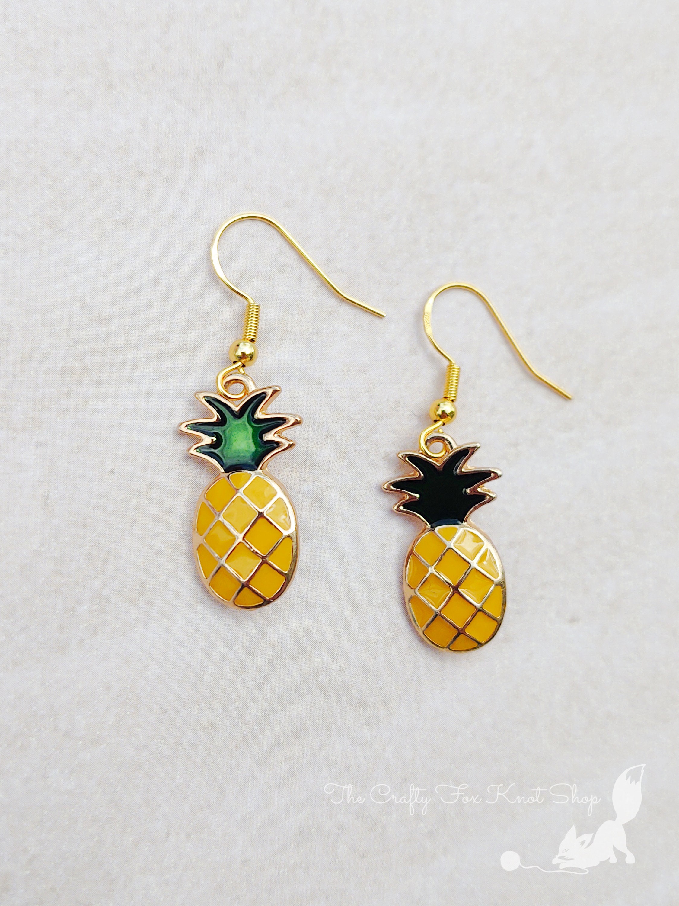 Pineapple Earrings Gold Pineapple Earrings Tropical Earrings 