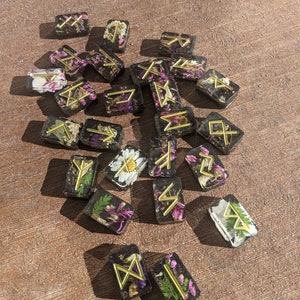 Herbal Infused Runes (set of 24) black background