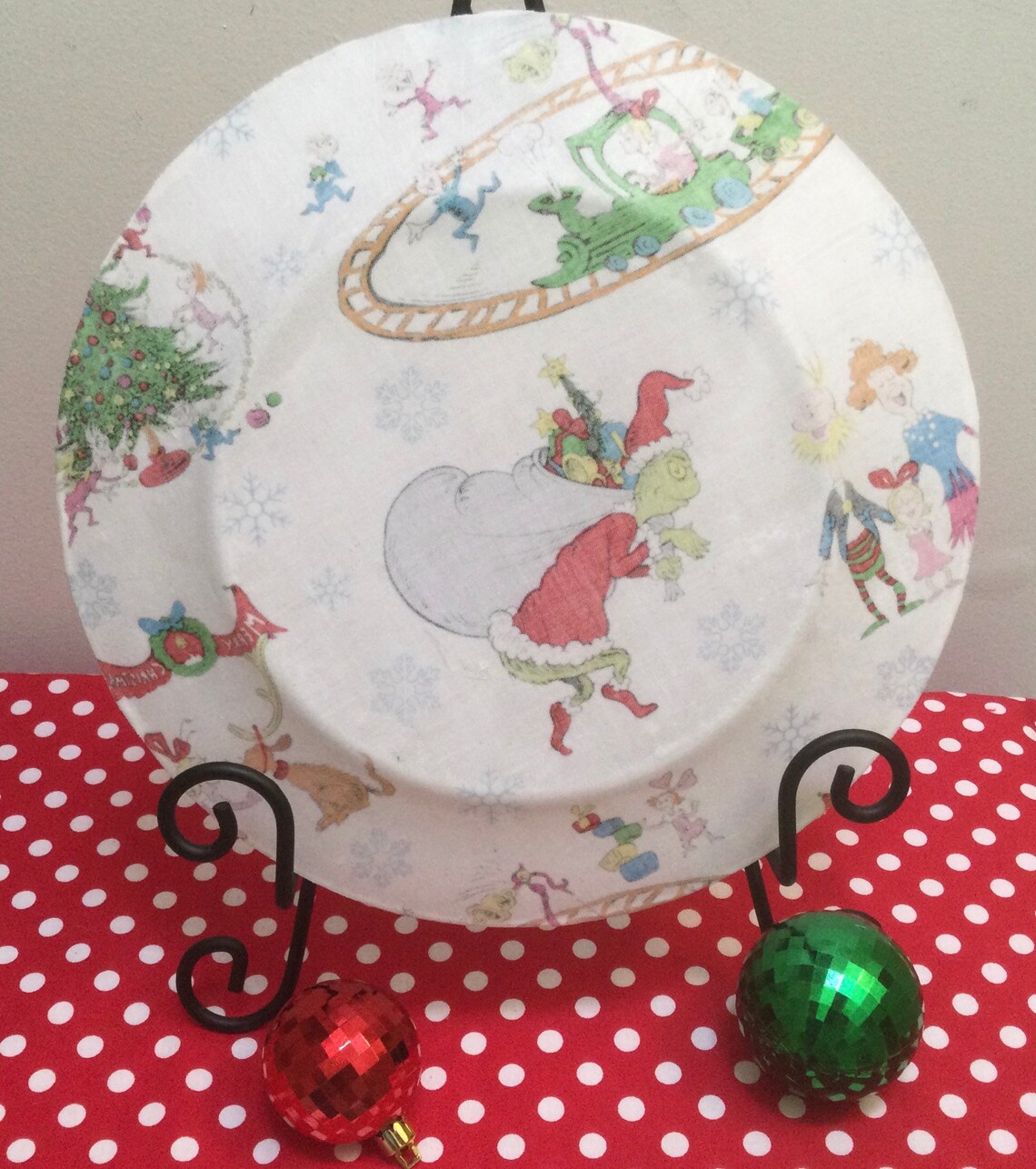 Grinch Plate/grinch/dinner Plate/glass Dinner Plate/christmas Etsy