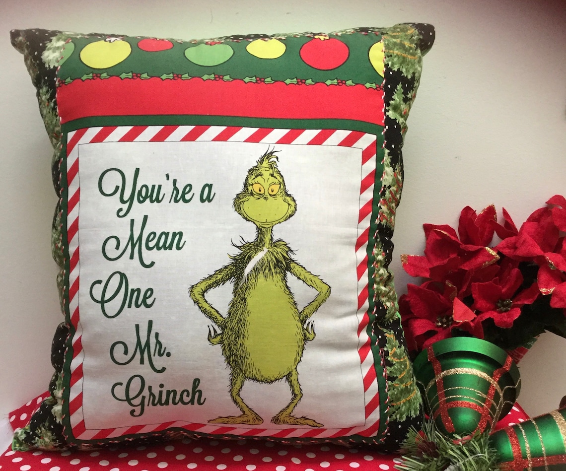 Grinch Throw Pillow/throw Pillow/decorative Pillow/accent Etsy
