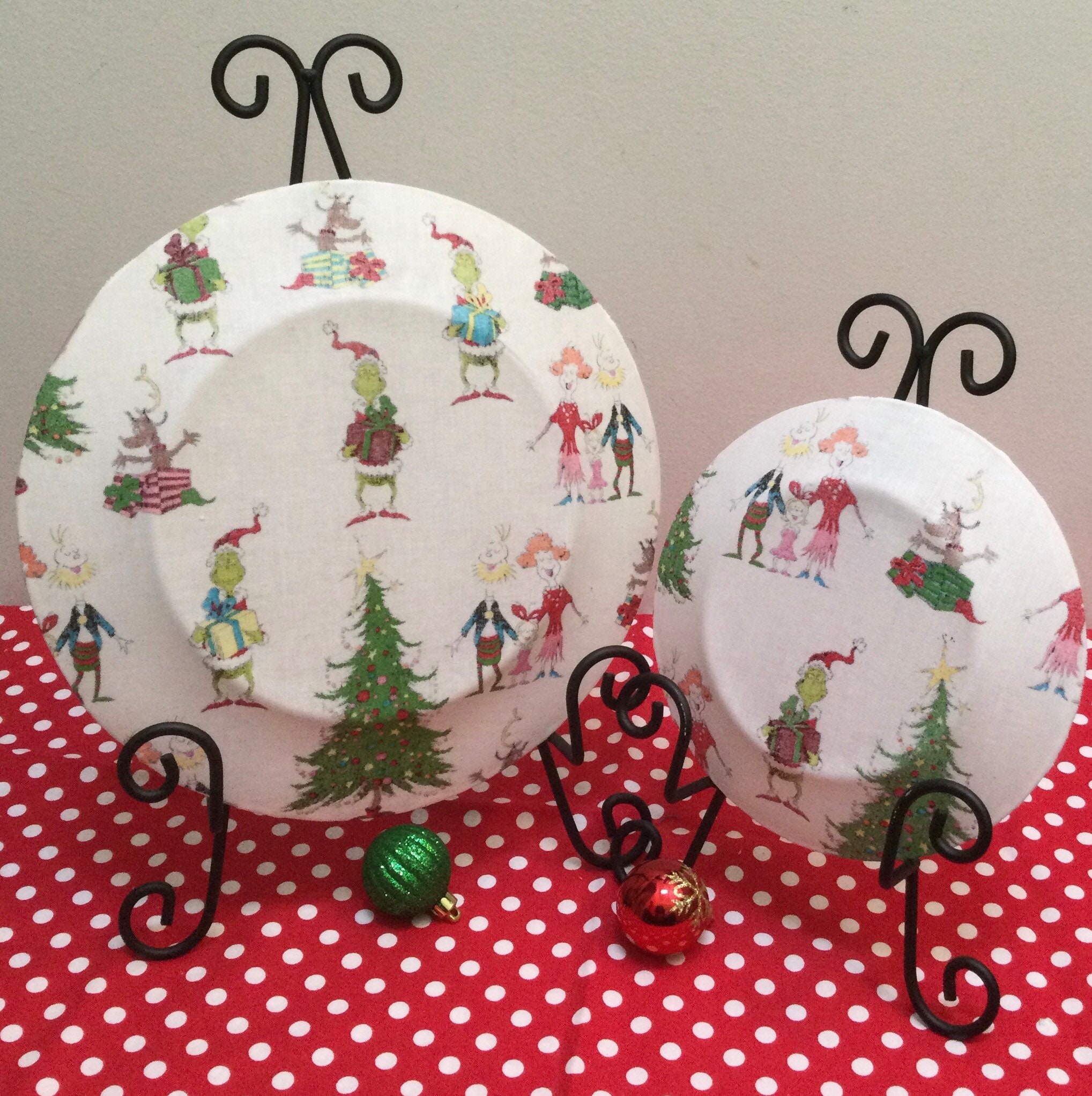 Grinch Plates/grinch Christmas Plates/grinch Salad Etsy