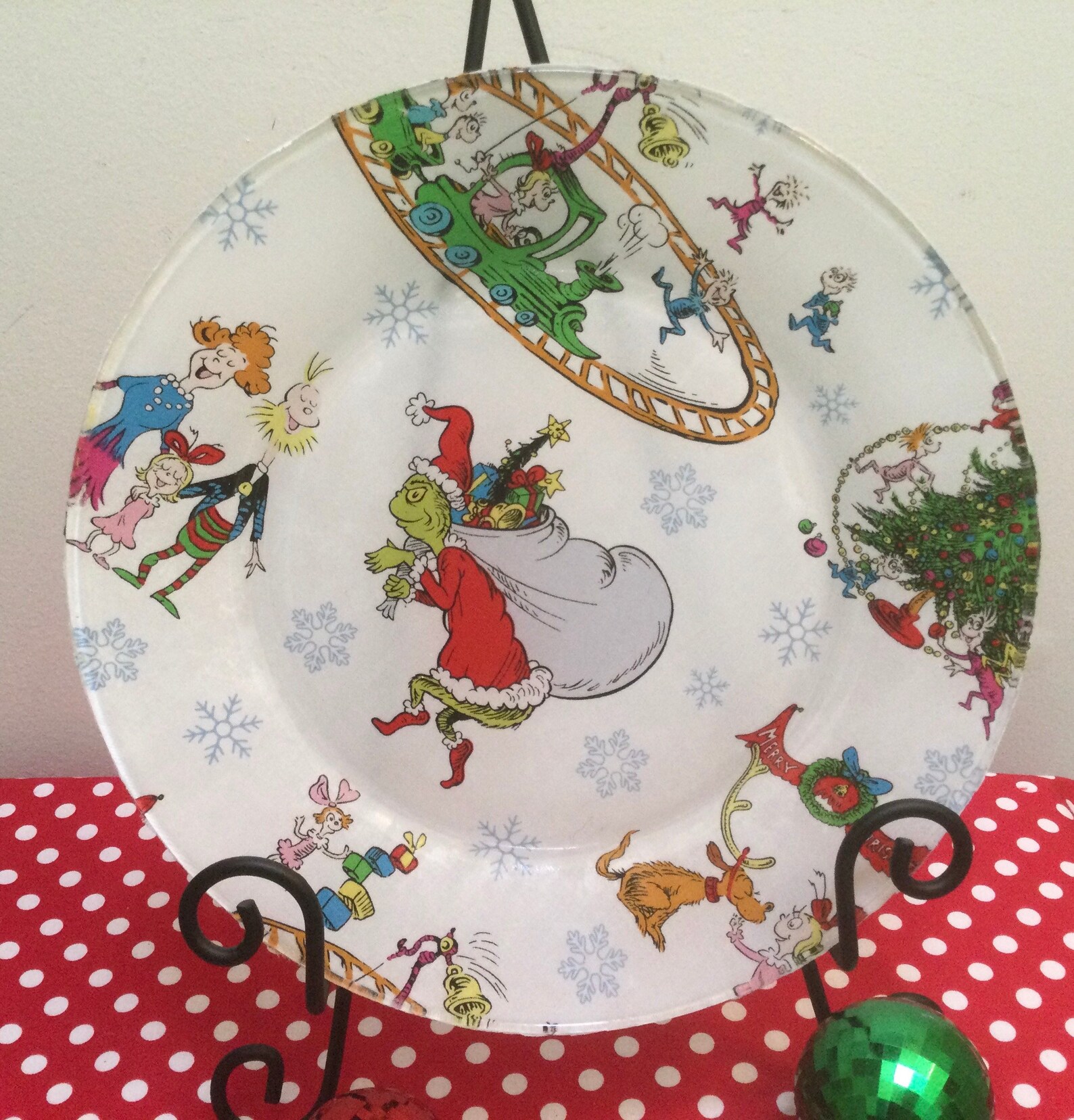 Grinch Plate/grinch/dinner Plate/glass Dinner Plate/christmas Etsy