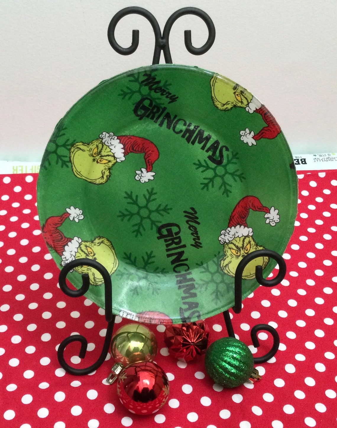 Grinch Plates/salad Plate/grinch Salad Plate/grinch Christmas Etsy