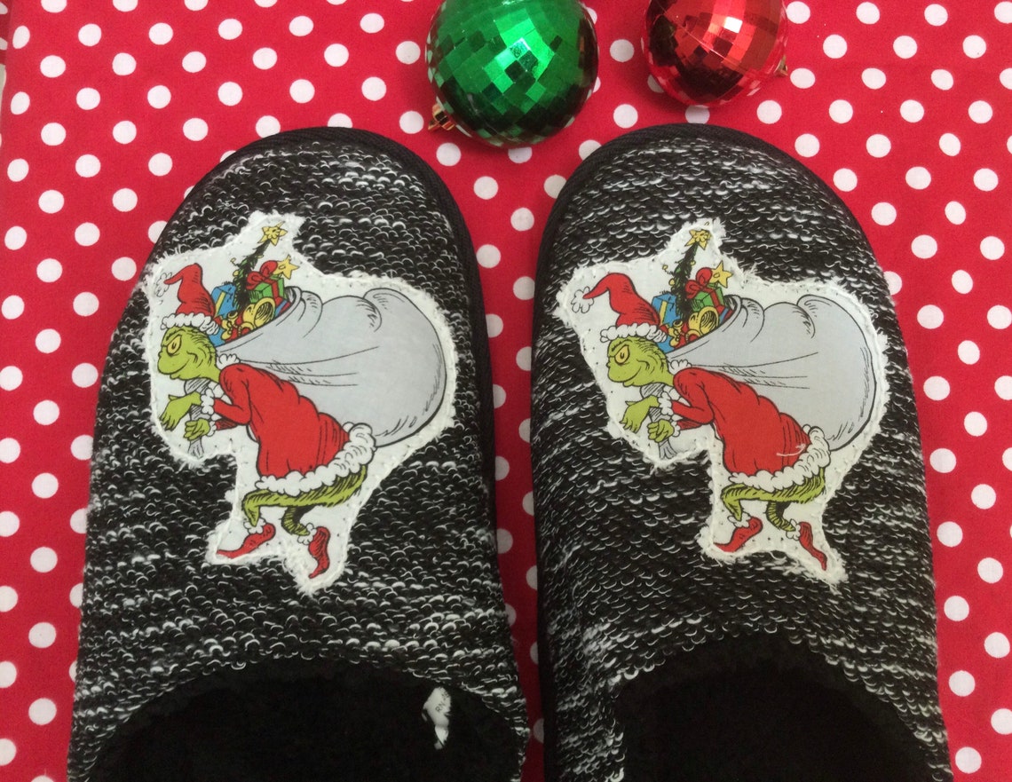 Grinch slippers for men/Grinch/Dr Seuss inspired mens Etsy