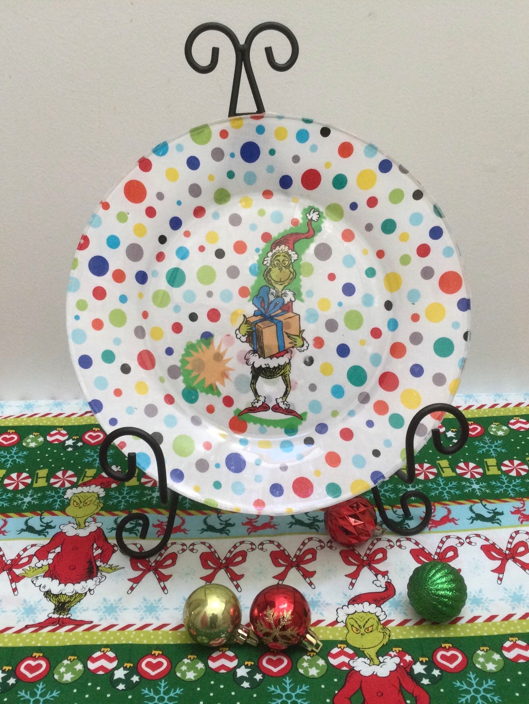 Grinch Plates/grinch Dinner Plate/grinch Christmas Etsy