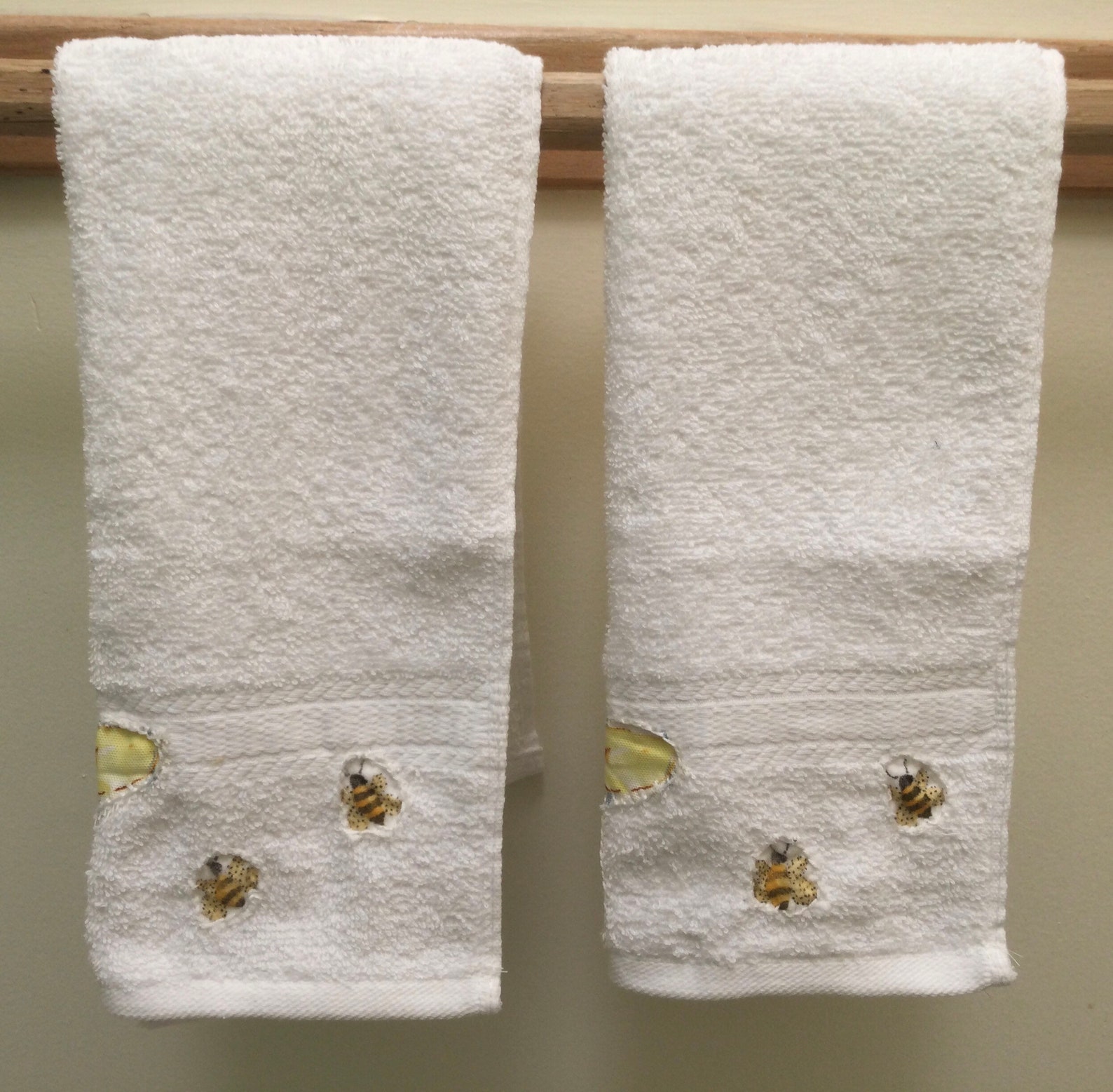 Bath Towels/bees Bath Towels/white Bath Towels/cotton Bath Etsy