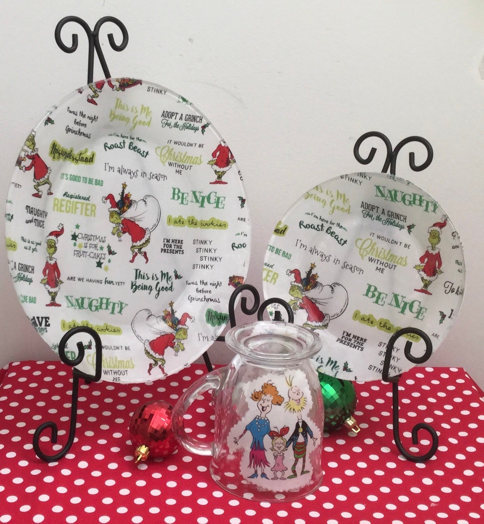 Grinch inspired dinner plate/Dinner Plate/salad plate/coffee Etsy