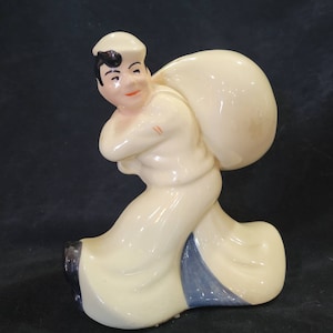 Vintage 1940S Early WWII Era McCoy Sailor Seamans Bank For Savings.