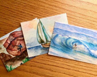 Hand made Cards Kraft envelope included Original Hand painted Postcards 100/% hand painted Fruits Postcards
