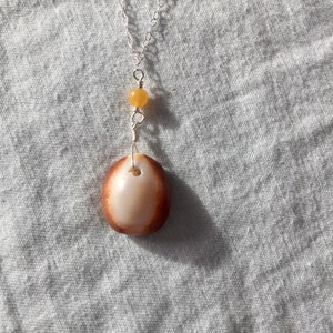 Sterling Silver Glass and Pearl Pendant Necklace