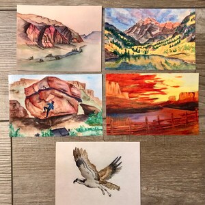 5 Pack de cartes postales faites à la main du Sud-Ouest