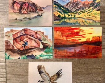 5 Southwest handmade postcard pack