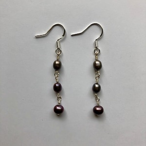 Pearl + sterling silver earrings