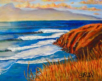 Honolua Bay painting, canvas print