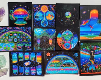 Psychedelic Art Print Collection: Visionary Cardstock Paintings