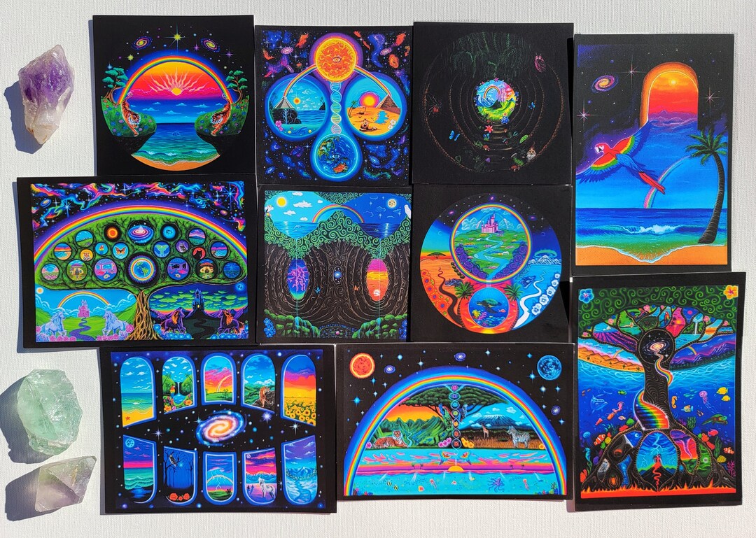 Psychedelic Art Print Collection: Visionary Cardstock Paintings - Etsy