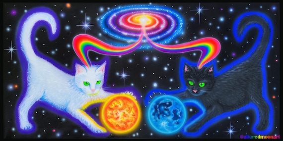 Art Print of Cosmic Cat Visionary Trippy Space Poster Third - Etsy