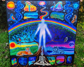 Tapestry of Soul Awakening, Trippy Psychedelic Art- Third Eye Visionary Artwork
