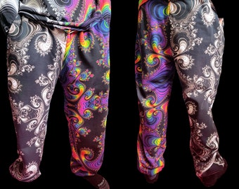 Psychedelic Fractal Sweatpants: Rave Festival Trippy Art Clothing