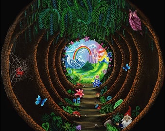Forest Portal Art Print: Visionary Psychedelic Painting