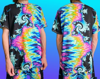 Psychedelic Fractal T-Shirt: Trippy Rave Festival Fashion