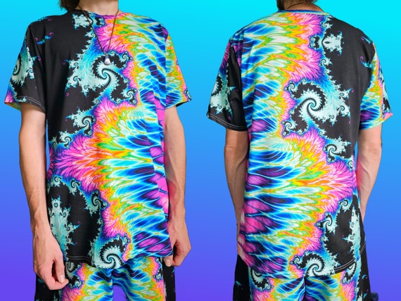 Psychedelic Fractal T-Shirt: Trippy Rave Festival Fashion
