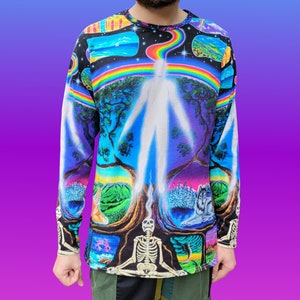 Soul Ascension Cotton T-Shirt - Third Eye Consciousness Painting - Psychedelic Art Rave and Festival Clothing