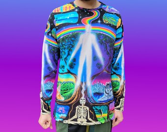 Soul Ascension Cotton T-Shirt - Third Eye Consciousness Painting - Psychedelic Art Rave and Festival Clothing