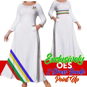White Eastern Star Dresses Star Initiation Dress Eastern Star Regalia  Dresses Masonic White