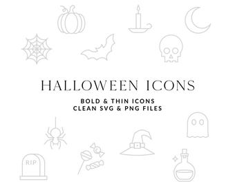 Halloween Icon Pack - Clean & Professionally Produced PNG and SVG Bundle (Spooky/Cute Symbols/Clipart/Logo Elements)